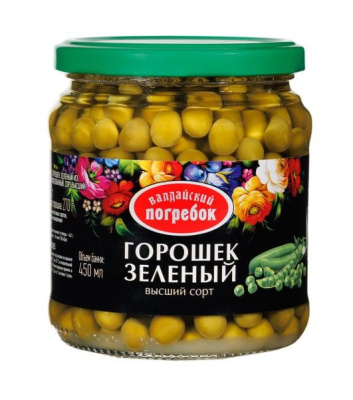 Горошек зеленый Валдайский погребок 450г ст/б