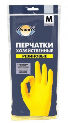 Перчатки резиновые Авиора хозяйственные (M) 1 пара
