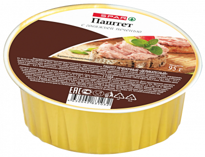 Паштет SPAR Деликатесный с говяжьей печенью 95г
