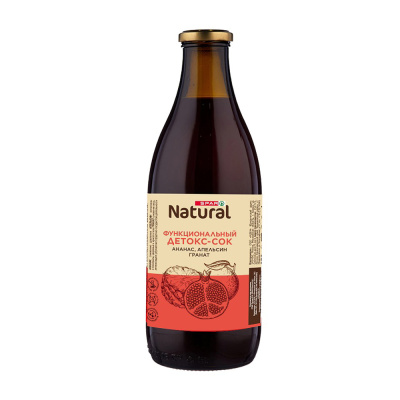 Сок детокс SPAR Natural Ананас/Апельсин/Гранат 1л ст/б
