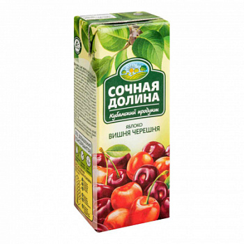 Напиток Сочная Долина Яблоко/Вишня/Черешня 0,2л