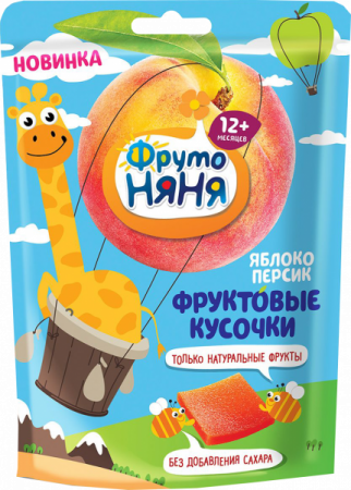 Кусочки фруктовые ФрутоНяня Яблоко/Персик с 12 мес 53г