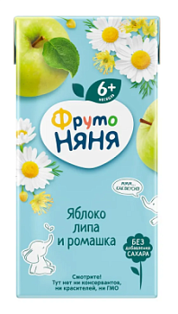 Напиток ФрутоНяня Яблоко/Липа/Ромашка с 6мес т/п 0,2л