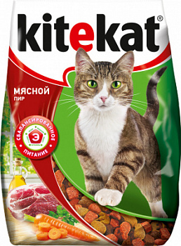 Корм сухой для кошек Китекат Мясной пир 350г